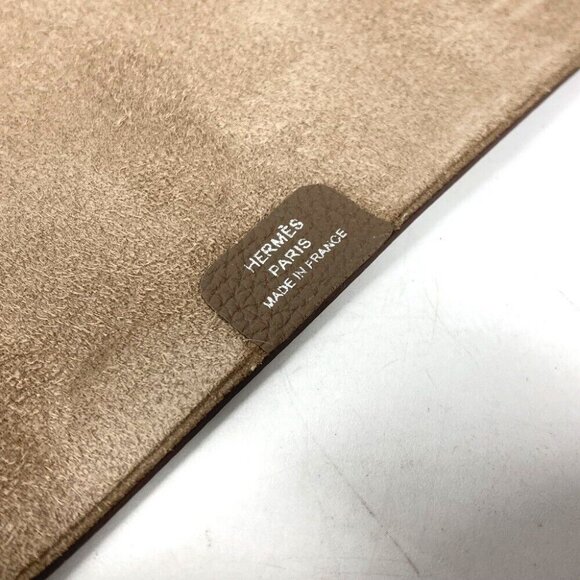 HERMES Notebook cover Yuris PM stationery Taurillon Clemence Etoupe gray - Picture 12 of 16